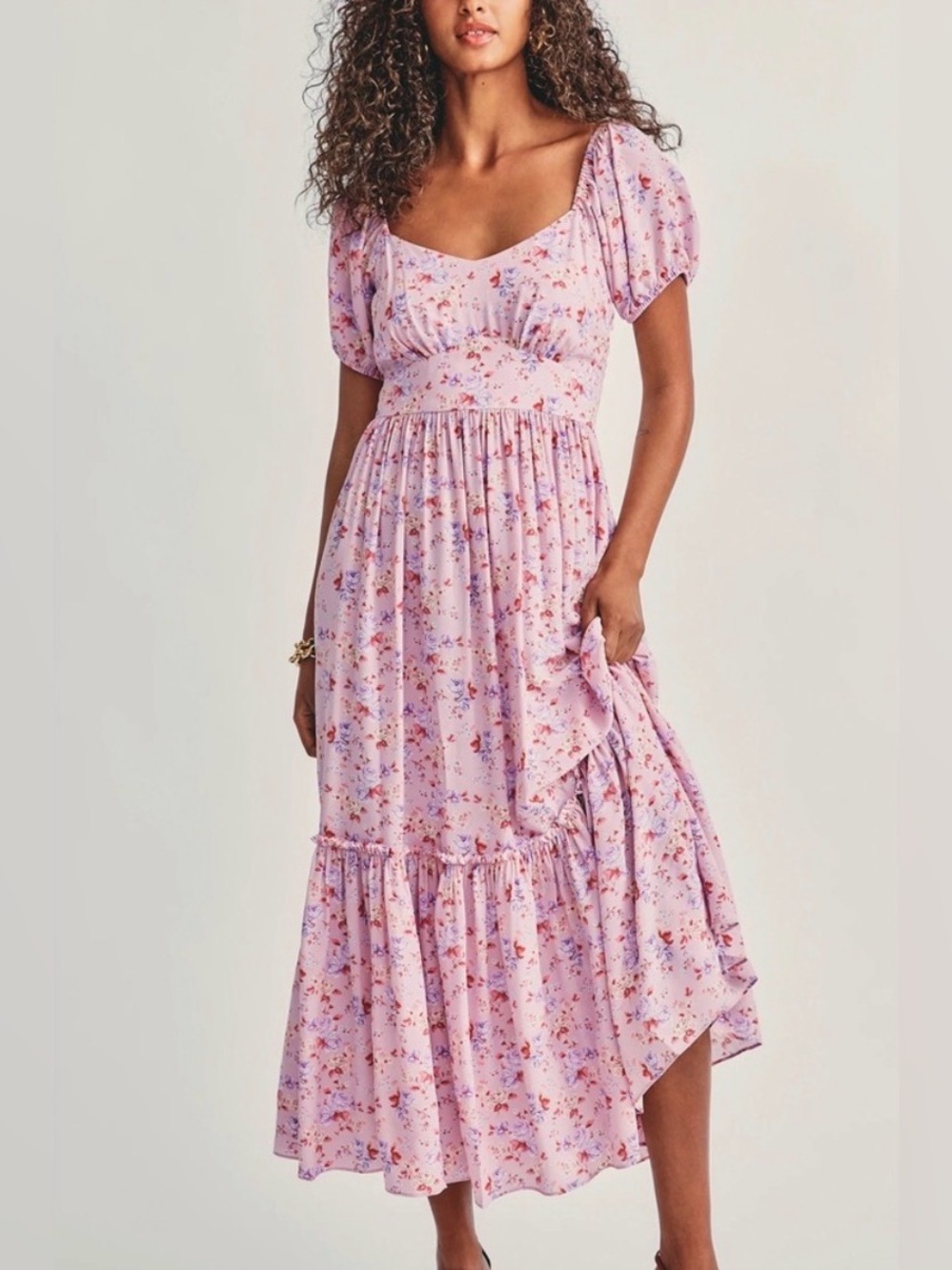 LoveShackFancy Angie Silk Maxi Dress Pink Dust Storm Size 0 NWOT